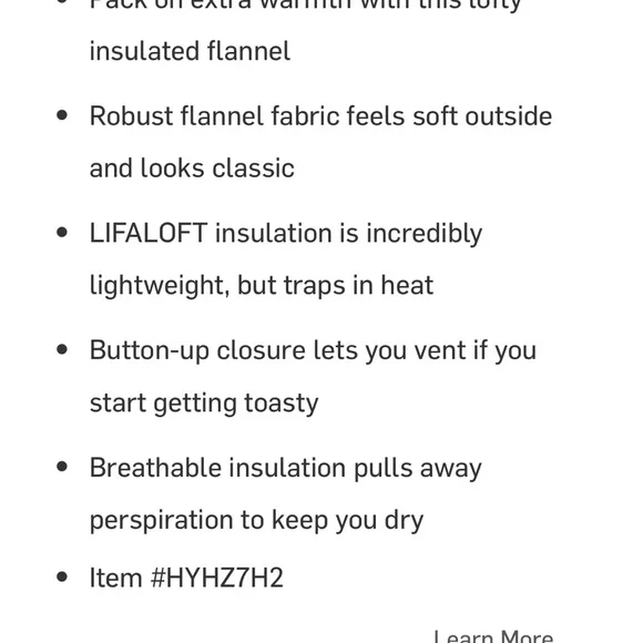 HELLY HANSEN mens size XL Liftaloft insulated flannel button down shirt - Picture 12 of 13